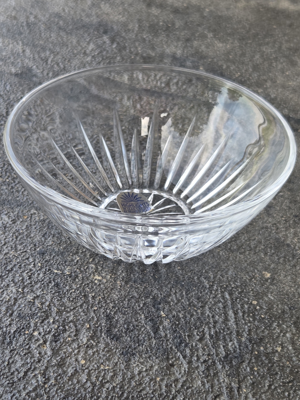 Princess House Highlights Clear Lead Crystal Cut Glass Bowl